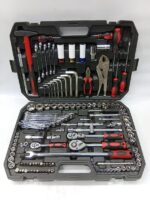 142-piece chrome vanadium mechanic socket and tool kit