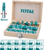 TOTAL TACSR1121 12-Piece Router Bits Set (8mm Shank) - Image 3