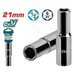 Total THTST12213L 1/2" Deep hexagonal socket 21mm - Image 2