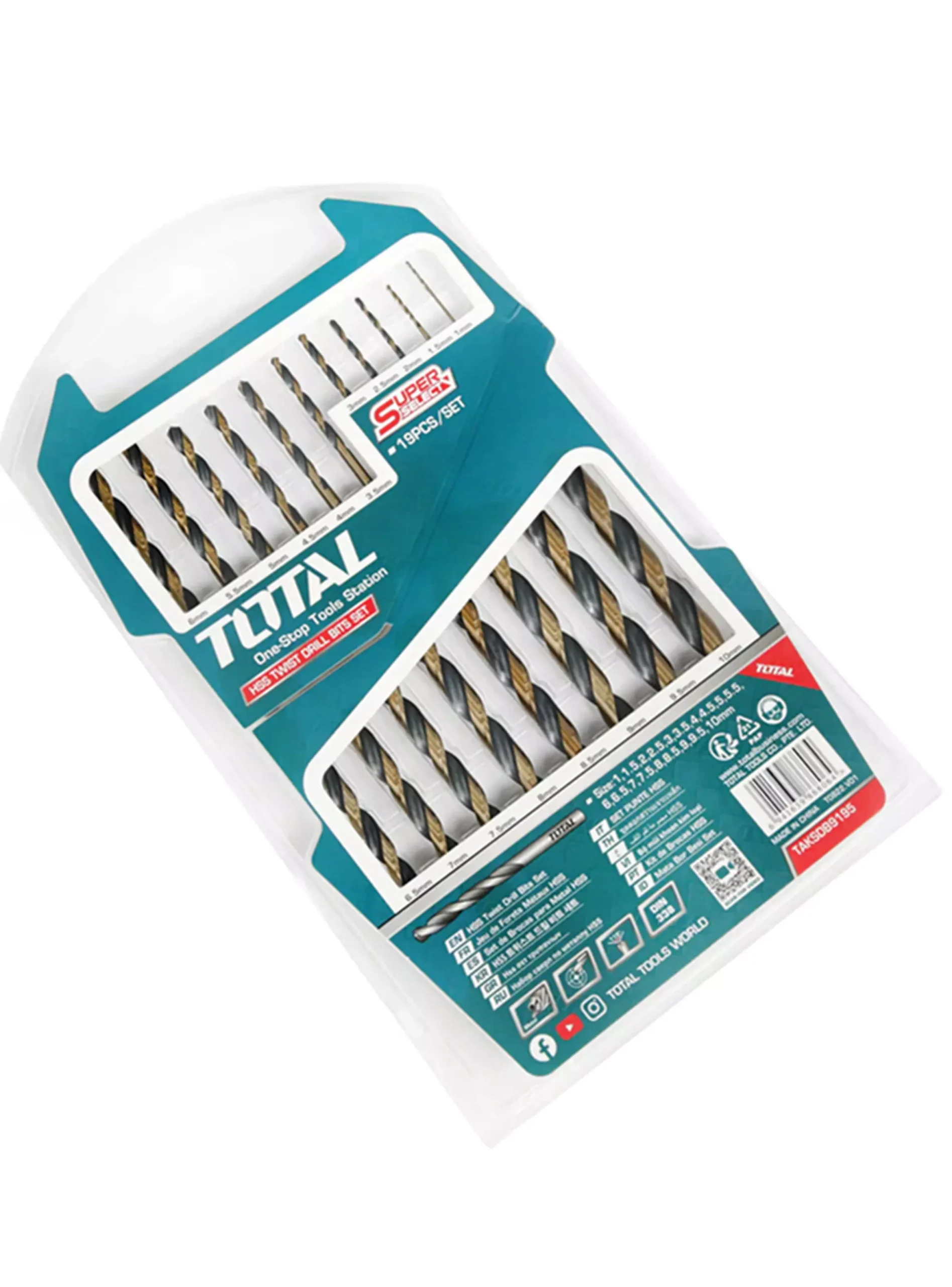 1755208692691-MKYUOKBYSI-1-1 Total TAKSDB9195 19 Pcs HSS drill bit - Image 1