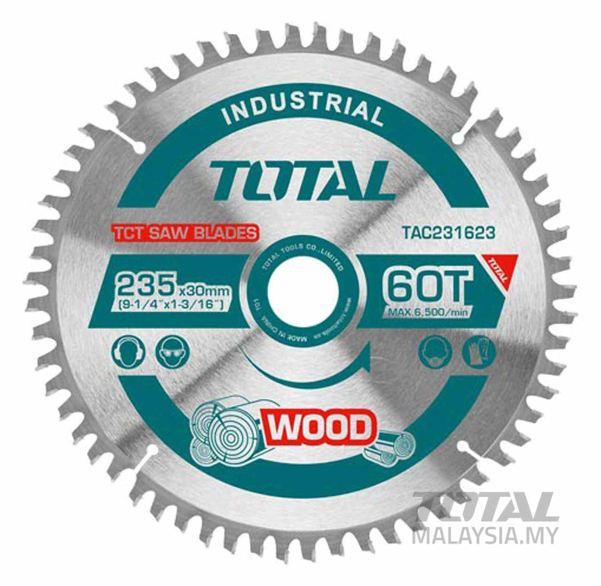 TAC231623-i1_1200x Total TAC231623 TCT saw blade 235mm(9-1/4") 60T - Image 1