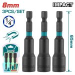 Total TAC270831 TAC270831 3 Pcs impact magnetic nut set 8mm - Image 3
