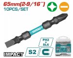 Total TACIM16HL133 Impact Screwdriver bit PH2+SL6.0*1.0 65mm 10pcs/set - Image 3