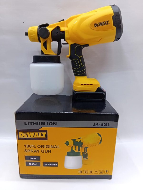 debd567f-b9ea-47d7-b966-3709dfb6a4af DeWalt Cordless Spray Gun 210W 1000ml - Image 1